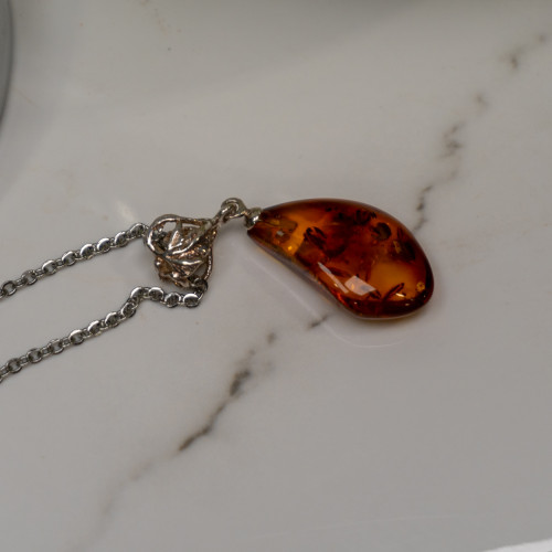 Amber Pendant Necklace #3