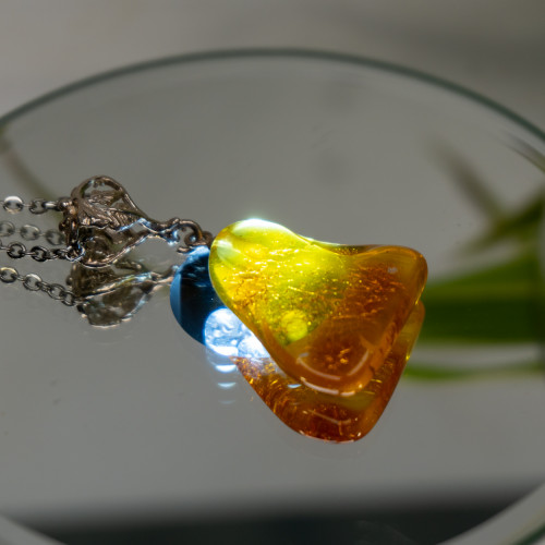 Amber Pendant Necklace #2