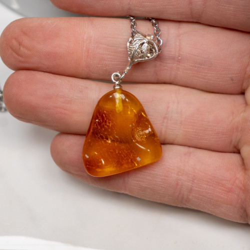 Amber Pendant Necklace #2