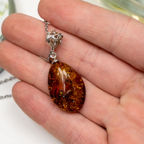 Amber Pendant Necklace #1