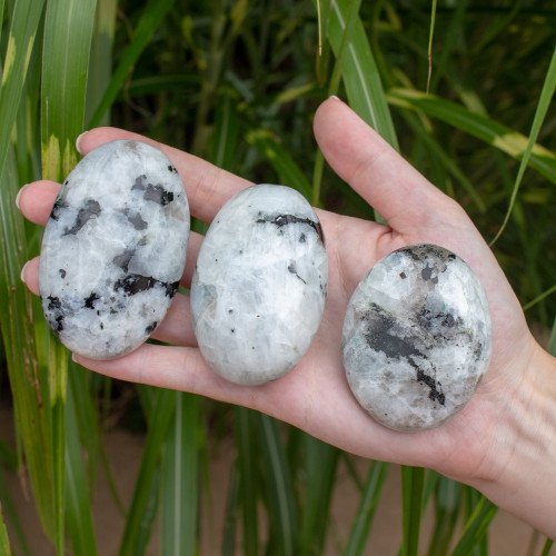 Rainbow Moonstone with Black Tourmaline Palmstone