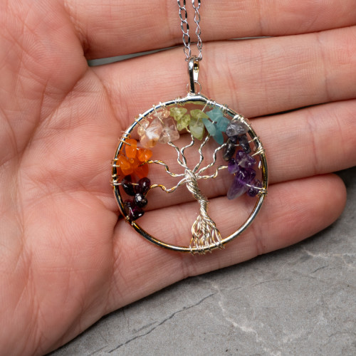 Tree of Life Chakra Crystal Necklace