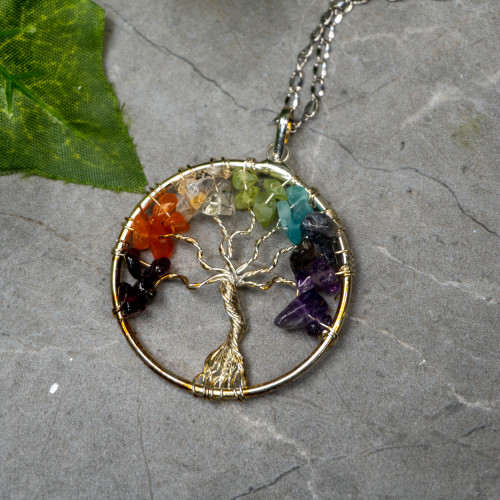 Tree of Life Chakra Crystal Necklace