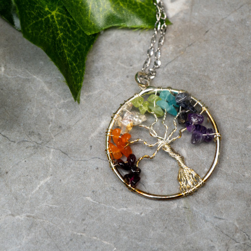 Tree of Life Chakra Crystal Necklace