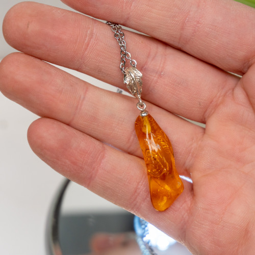 Amber Pendant Necklace #8