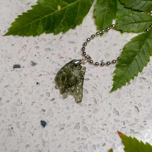 A+ Moldavite Necklace in Sterling Silver #9