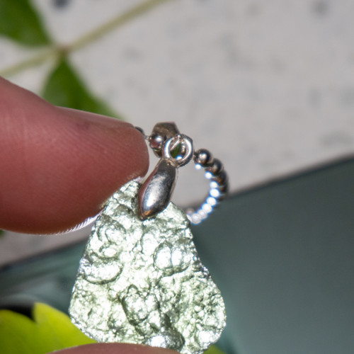 A+ Moldavite Necklace in Sterling Silver #8