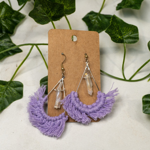Aura Quartz Purple Dangle Earring