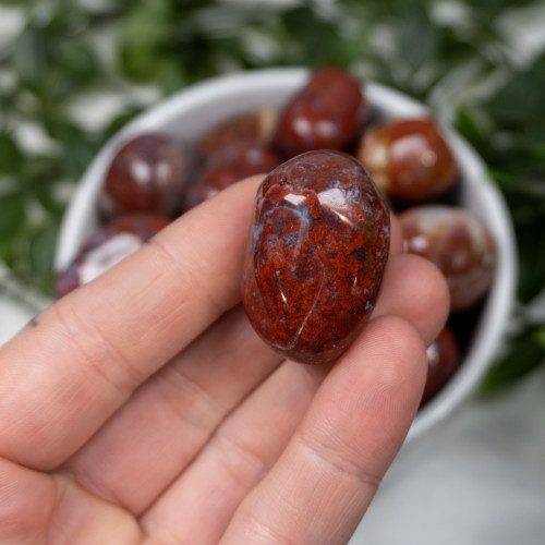 Red Plume Agate Tumbled