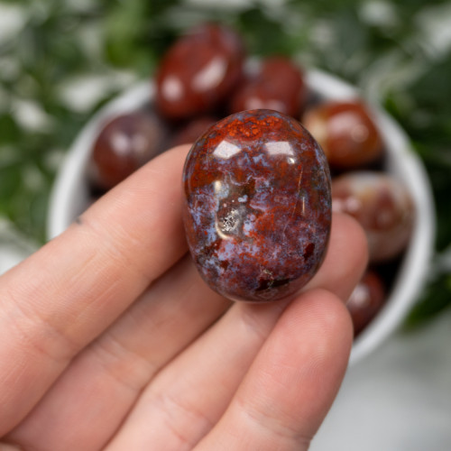 Red Plume Agate Tumbled