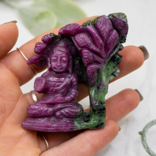 Ruby in Zoisite Buddha Carving #1