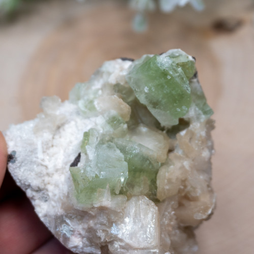 Green Apophyllite with Scolecite on Stilbite #7