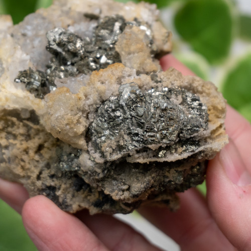 Marcasite with Pyrite on Quartz #9