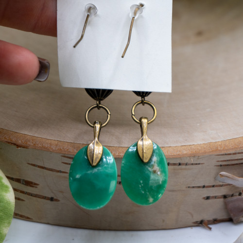 Green Aventurine Dangle Earring #1