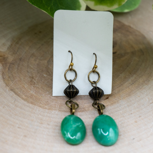Green Aventurine Dangle Earring #1