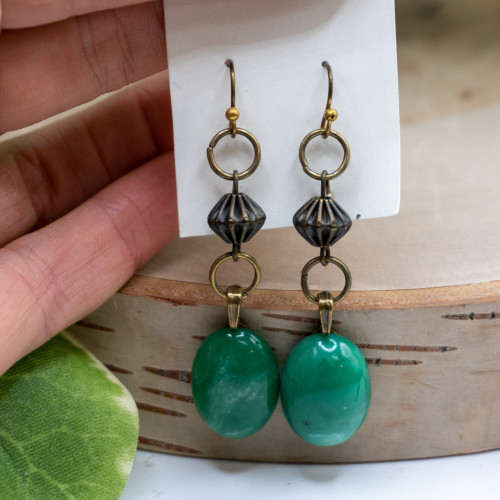 Green Aventurine Dangle Earring #1