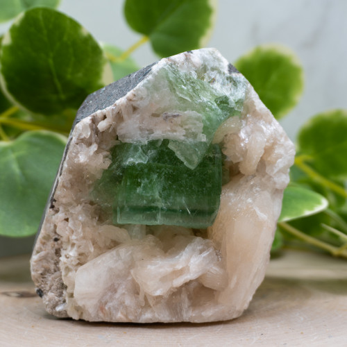 Green Apophyllite on Stilbite Self-Standing #1