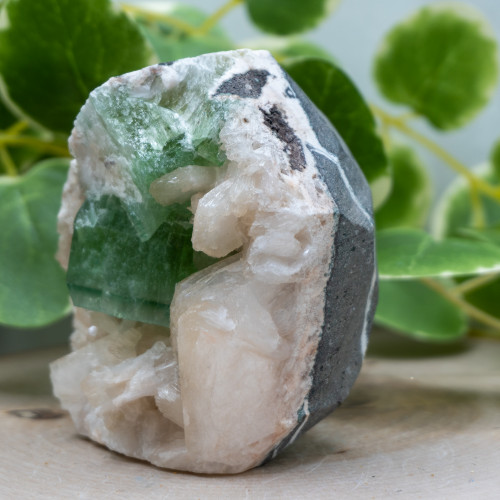 Green Apophyllite on Stilbite Self-Standing #1