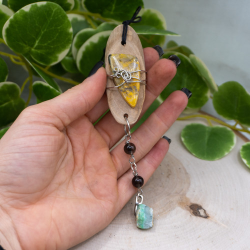 Bumblebee Jasper Wooden Charm