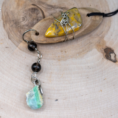 Bumblebee Jasper Wooden Charm