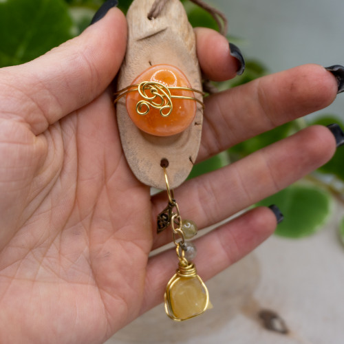 Carnelian Wooden Charm