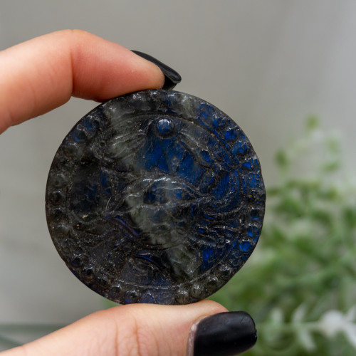 Cancer Labradorite Zodiac Coin #2
