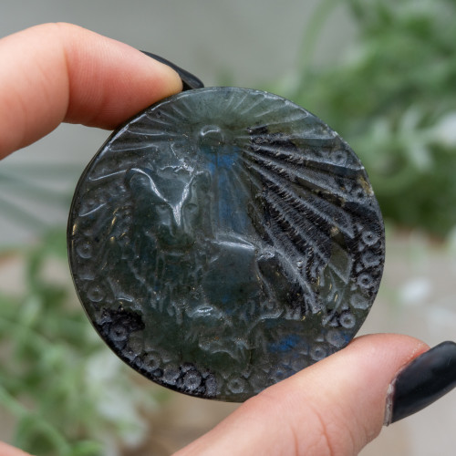 Leo Labradorite Zodiac Coin #1