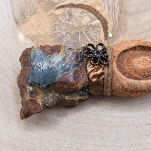 Peanut Obsidian and Stromatolite Hanging Charm