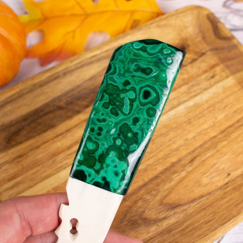 Malachite and Cow Bone Knife