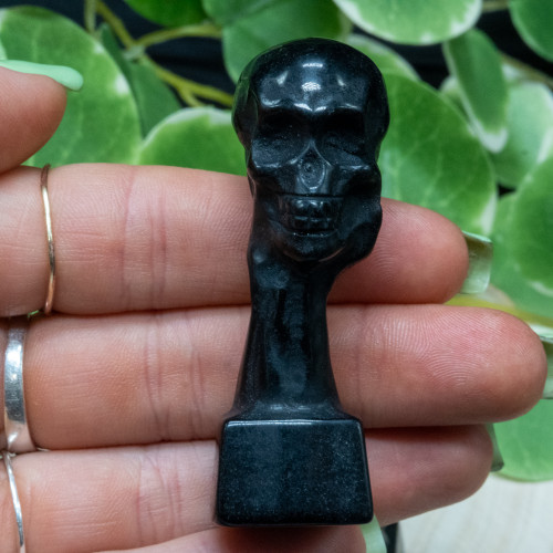 Obsidian Skull-Hand Pillar Random