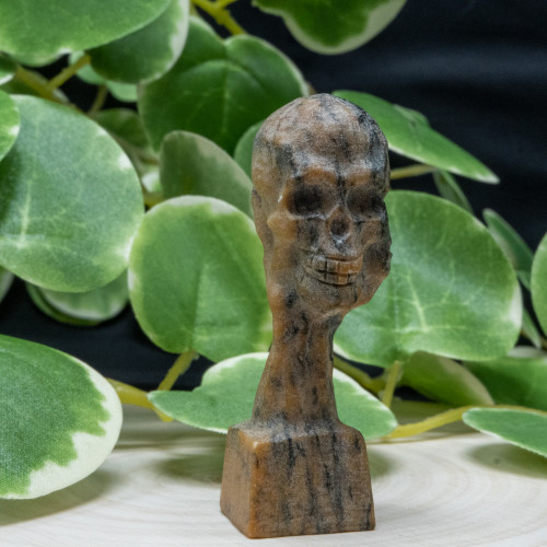 Jasper Skull-Hand Pillar Random