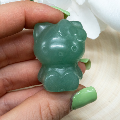 Green Aventurine Hello Kitty Random