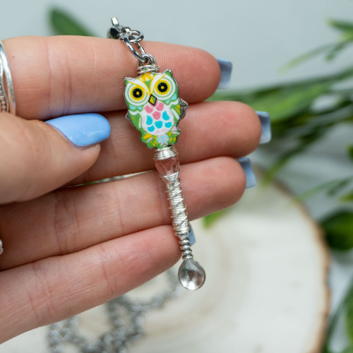 Pink Opalite Owl Meditation Spoon #3