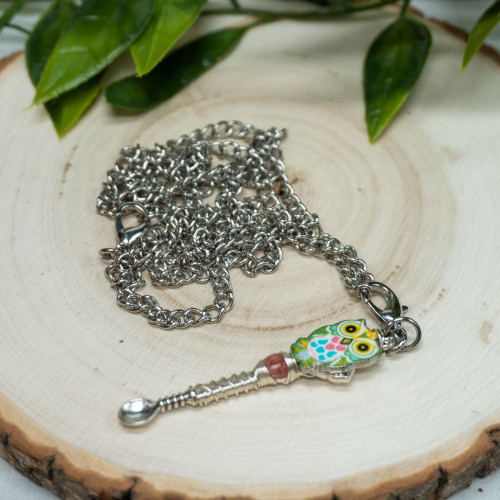 Pink Opalite Owl Meditation Spoon #3