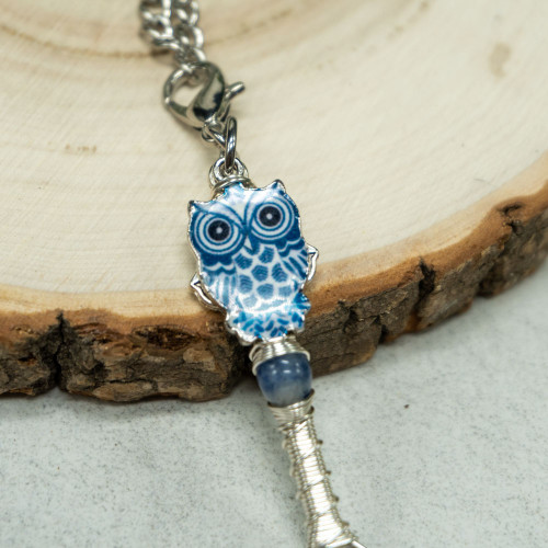 Blue Aventurine Owl Meditation Spoon #2