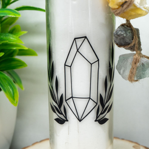 Meditation Candle with Yellow Opal, Super 7, & Aquamarine