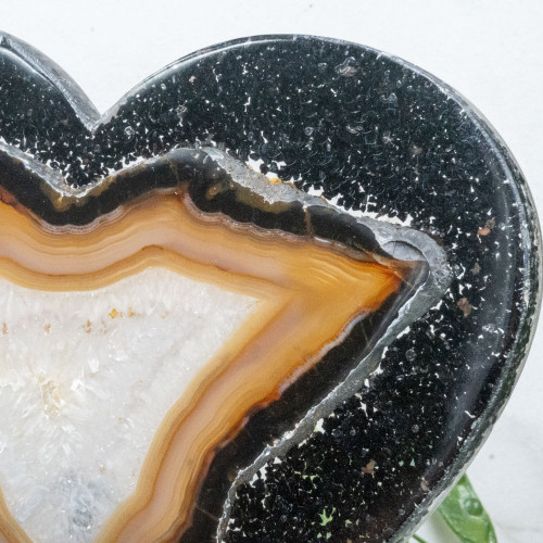 Botswana Agate Resin Heart with Stand #1