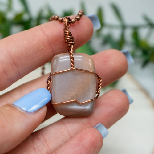 Peach Moonstone Necklace #1