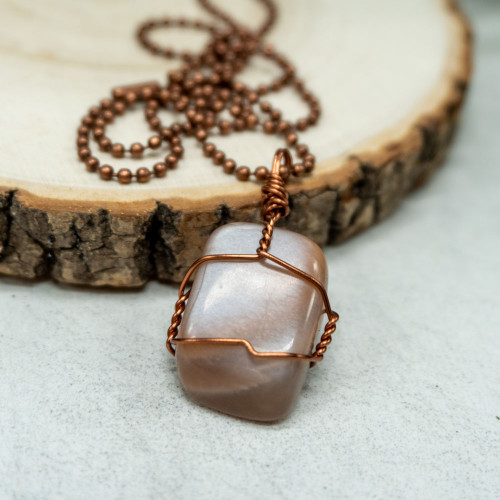 Peach Moonstone Necklace #1