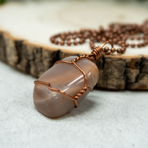 Peach Moonstone Necklace #1