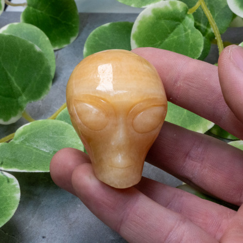 Orange Calcite Alien Head