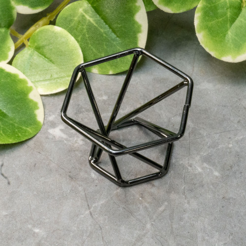 Black Geometric Sphere Stand