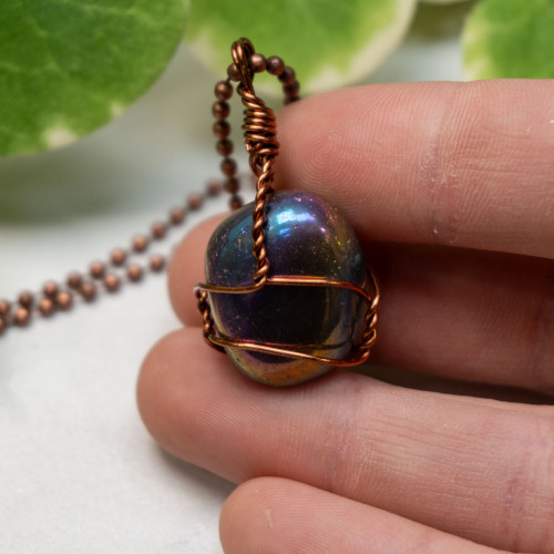 Titanium Obsidian Wire Wrap
