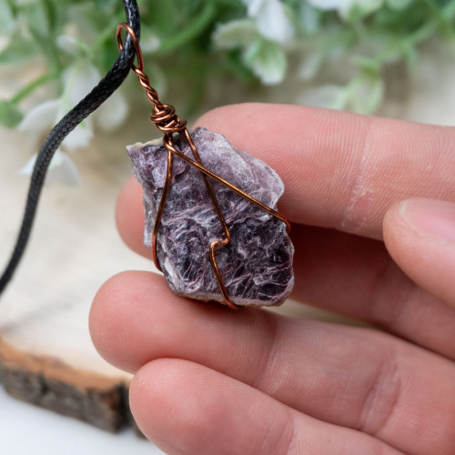 Raw Lepidolite Wire Wrap