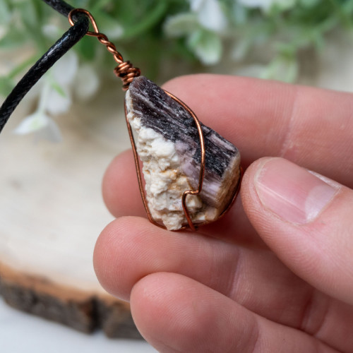 Raw Lepidolite Wire Wrap