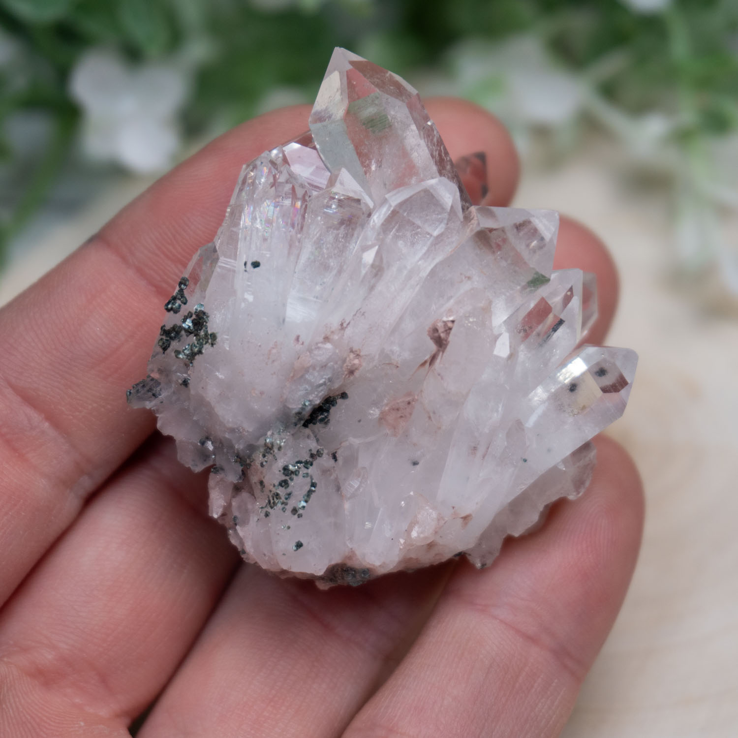 Pink Lithium Quartz with Fuchsite #3 - The Crystal Council