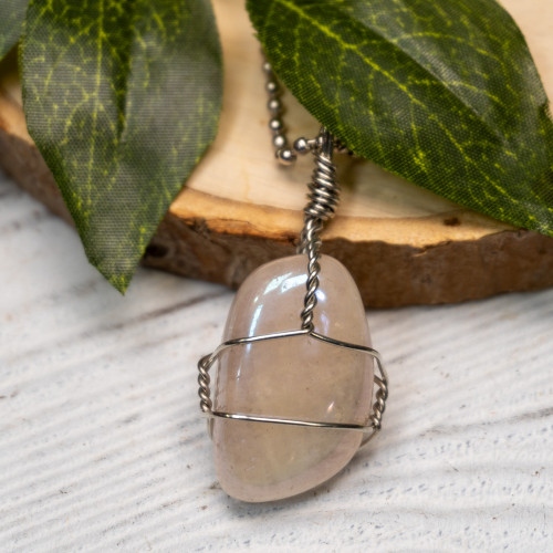 Aura Rose Quartz Necklace #1