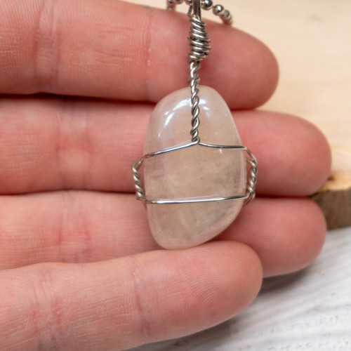 Aura Rose Quartz Necklace #1