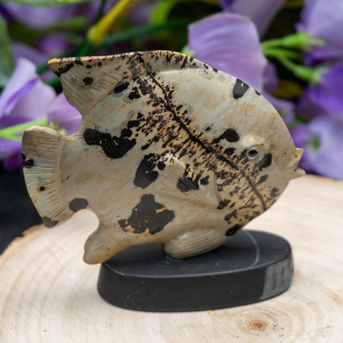 Picture Jasper Fish Carving on Stand #2