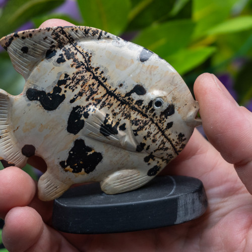 Picture Jasper Fish Carving on Stand #2